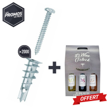 PACK PROMO 2000 CHEVILLES PLACO METAL + VIS Ø12X35 + 1 TRIO VIN OFFERT